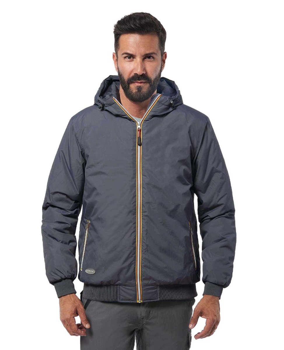 Giubbino in nylon grigio scuro