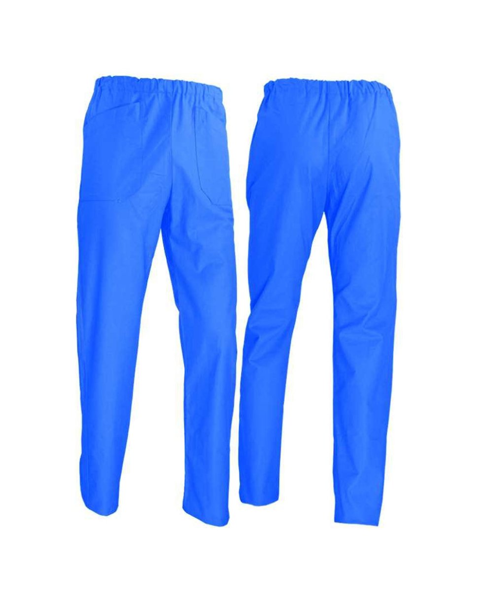 Pantalone con elastico cotone azzurro - immagine 2