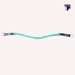 FRONTALINO SILVERLINE TACK - VERDE ACQUA