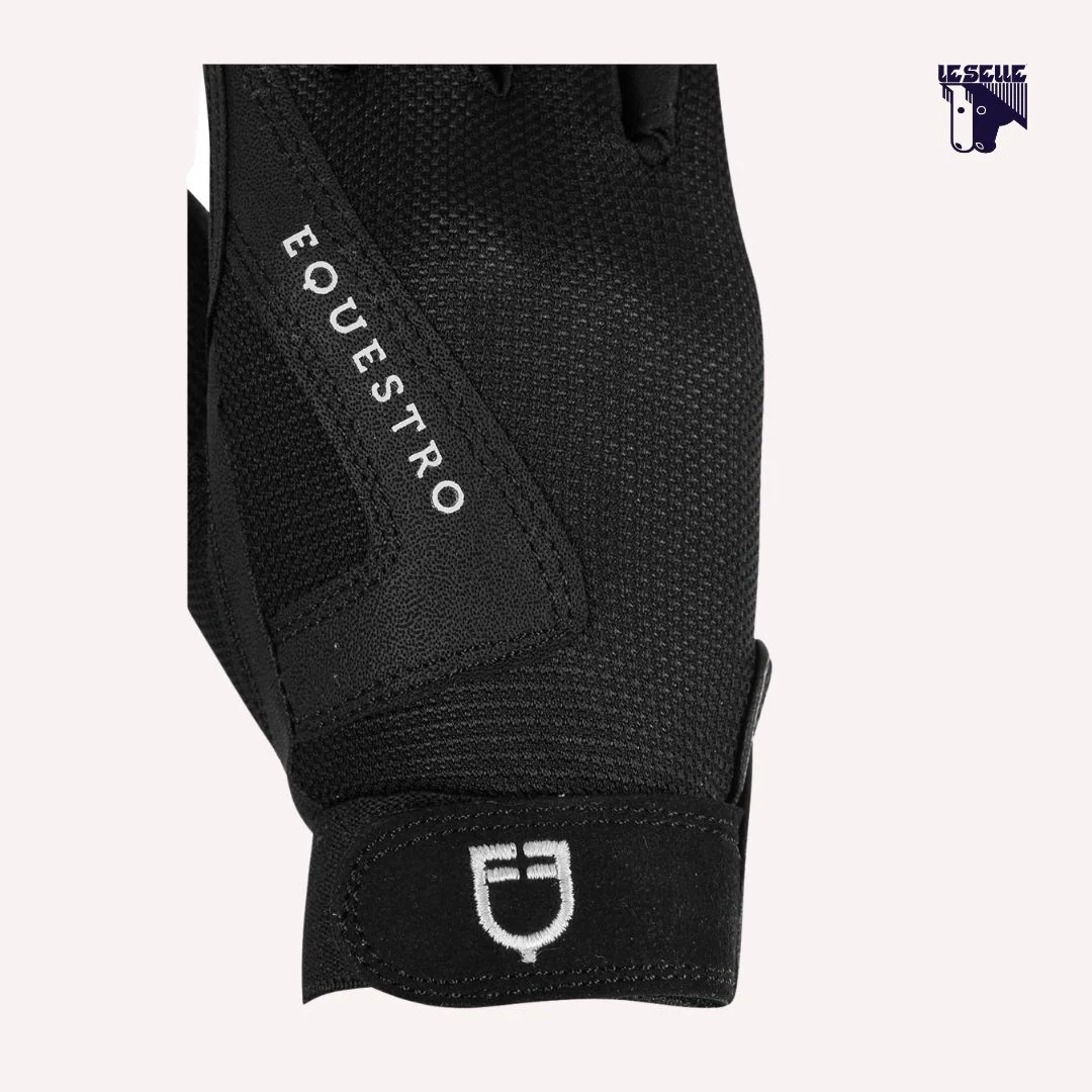 GUANTI BAMBINI IN TESSUTO TECNICO EQUESTRO - NERO - immagine 5