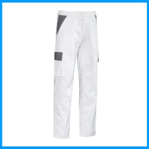 Pantaloni da lavoro multitasca bianchi modello imbianchino DPI 1a categoria