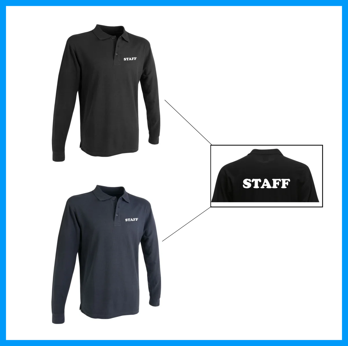 Polo unisex a maniche lunghe personalizzabile “Staff”