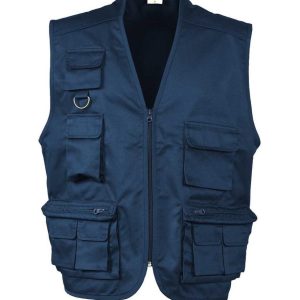 Gilet multitasche poly /cot blu