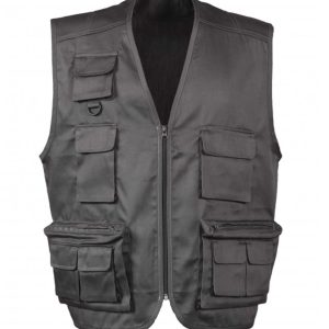 Gilet multitasche poly /cot grigio scuro