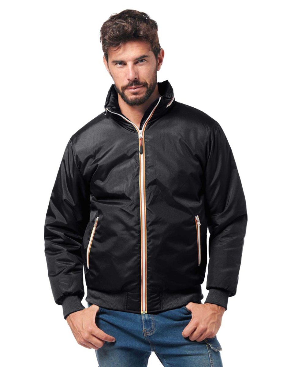 Giubbino in nylon imbottito nero