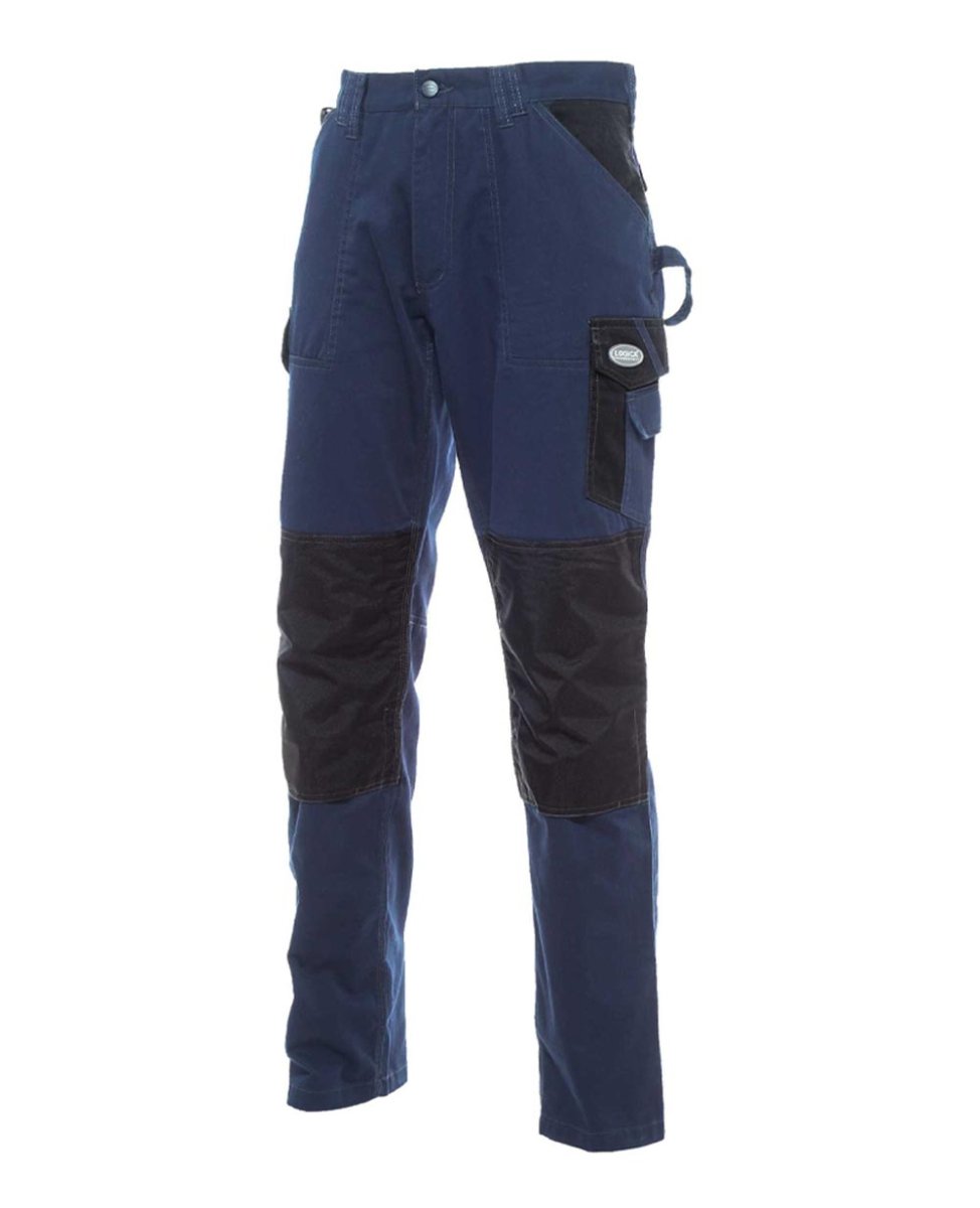 Pantalone da lavoro multitasche blu con rinforzi