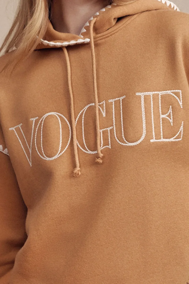 VOGUE Hoodie Camel Embroidered Logo - immagine 5