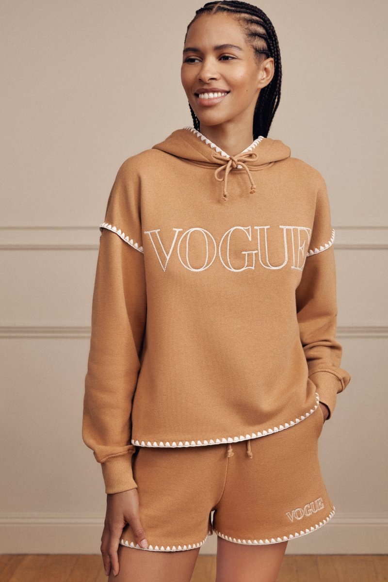 VOGUE Hoodie Camel Embroidered Logo - immagine 6