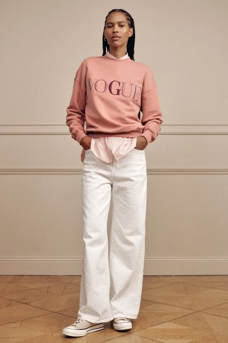 VOGUE Sweatshirt Ash Rose Embroidered Colorful Logo - immagine 4