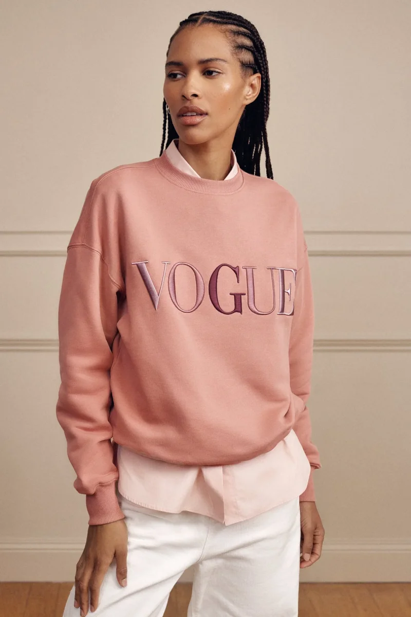 VOGUE Sweatshirt Ash Rose Embroidered Colorful Logo - immagine 9