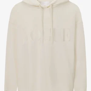 VOGUE Hoodie Cream Tonal Embroidered Logo