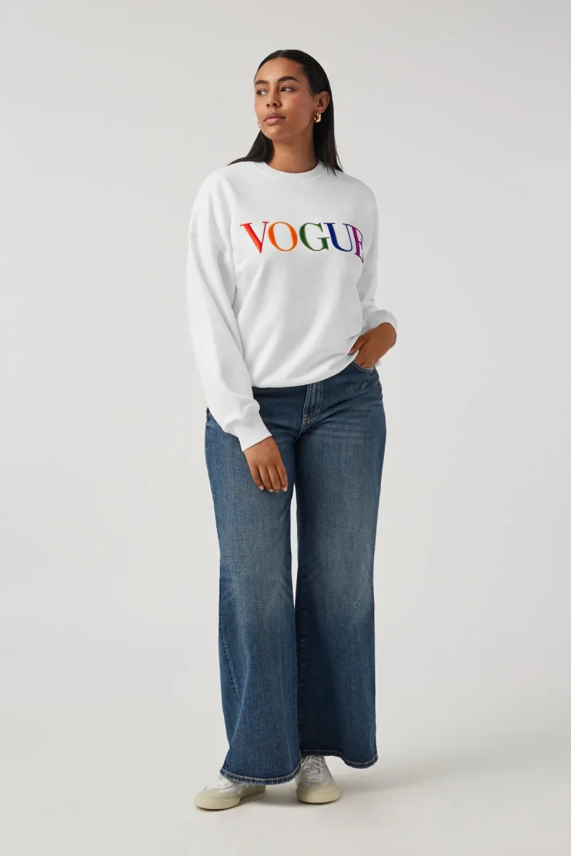 VOGUE Sweatshirt White Embroidered Colorful Logo - immagine 5