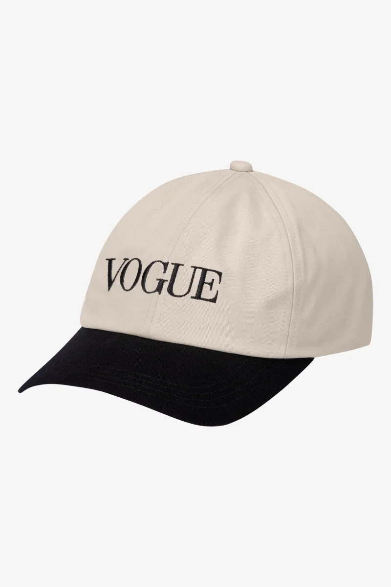 VOGUE Cap Ecru Embroidered Black Logo - immagine 5