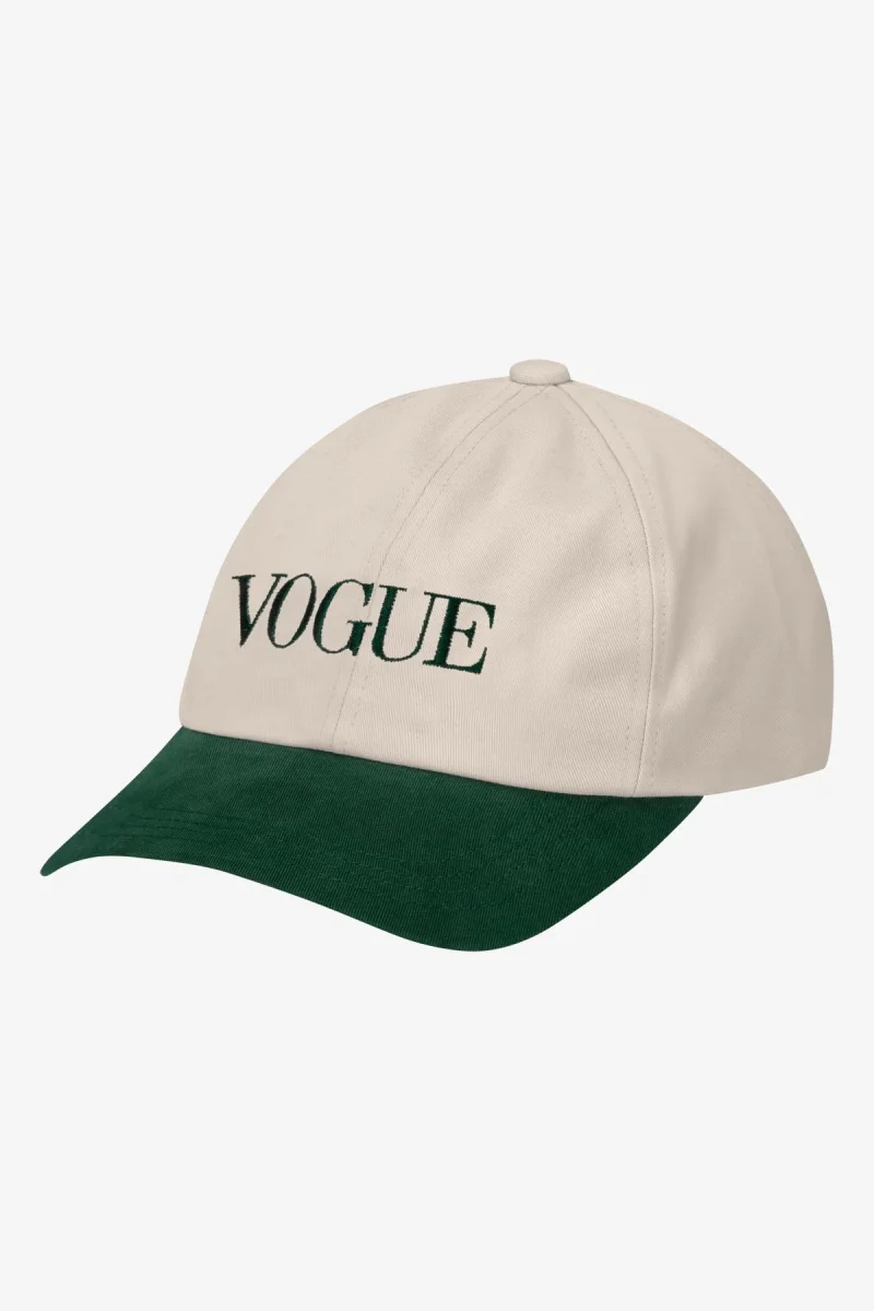 VOGUE Cap Ecru Embroidered Green Logo - immagine 5