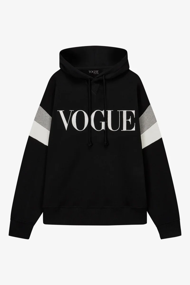 VOGUE Hoodie Black Contrast Details - immagine 2