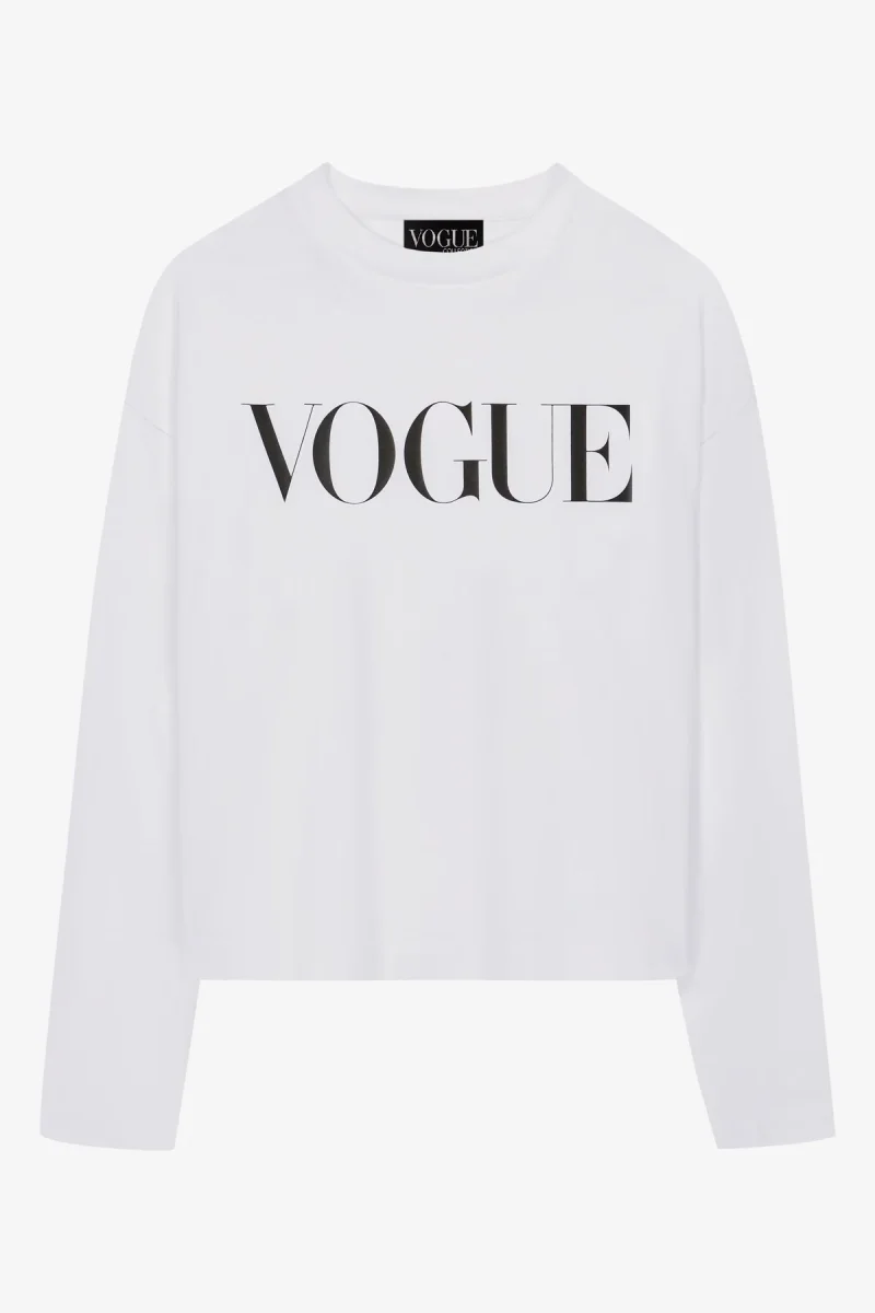 VOGUE Longsleeve White Logo