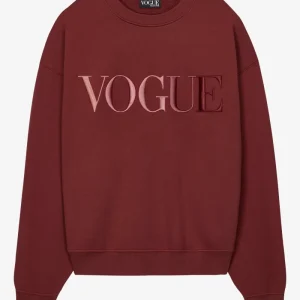 VOGUE Sweatshirt Bordeaux Embroidered Colorful Logo