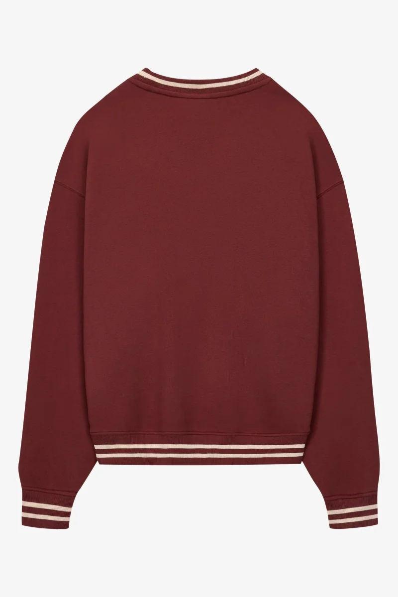 VOGUE Sweatshirt Bordeaux Embroidered Cream Logo - immagine 7