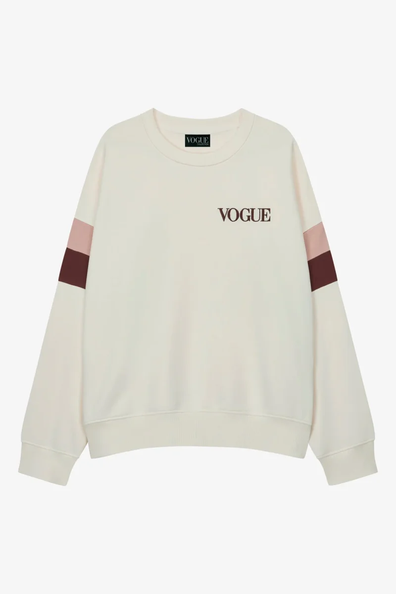 VOGUE Sweatshirt Cream Contrasting Details