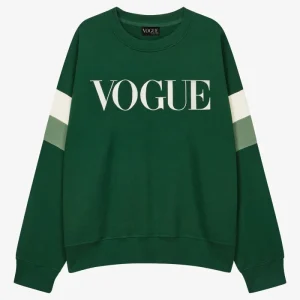 VOGUE Sweatshirt Green Contrasting Details