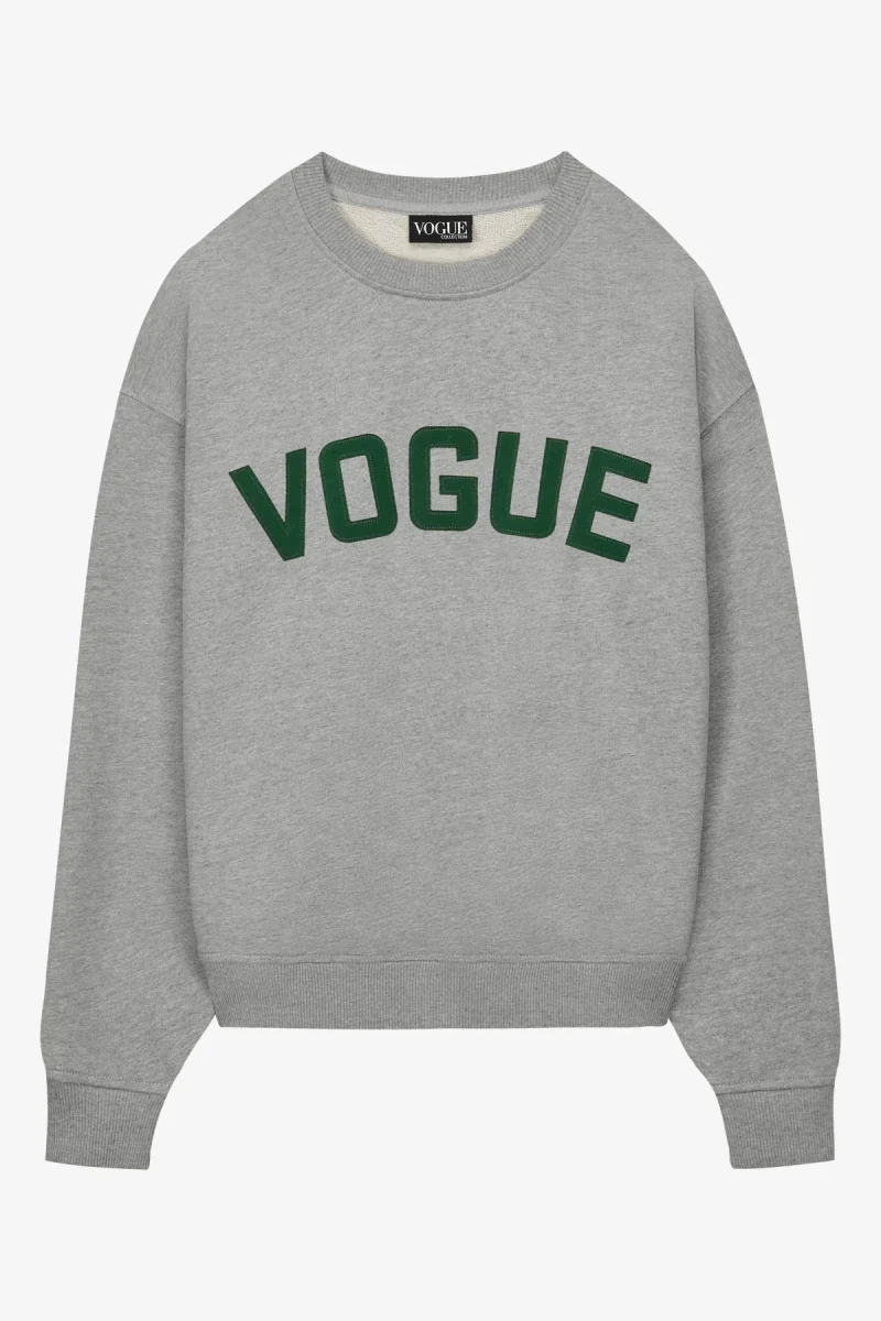VOGUE Sweatshirt Gray College Logo Patch - immagine 2