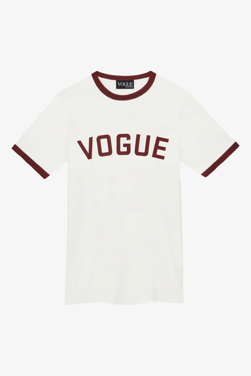 VOGUE T-Shirt White College Bordeaux Logo - immagine 2