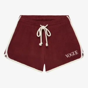 VOGUE Terry Shorts Bordeaux Embroidered Logo