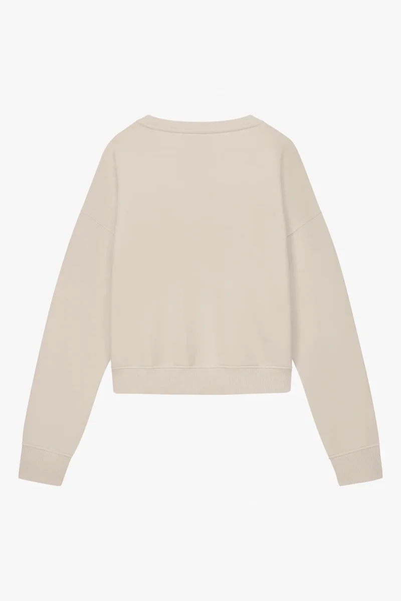 VOGUE Cropped Sweatshirt Embroidered Ecru Logo - immagine 7
