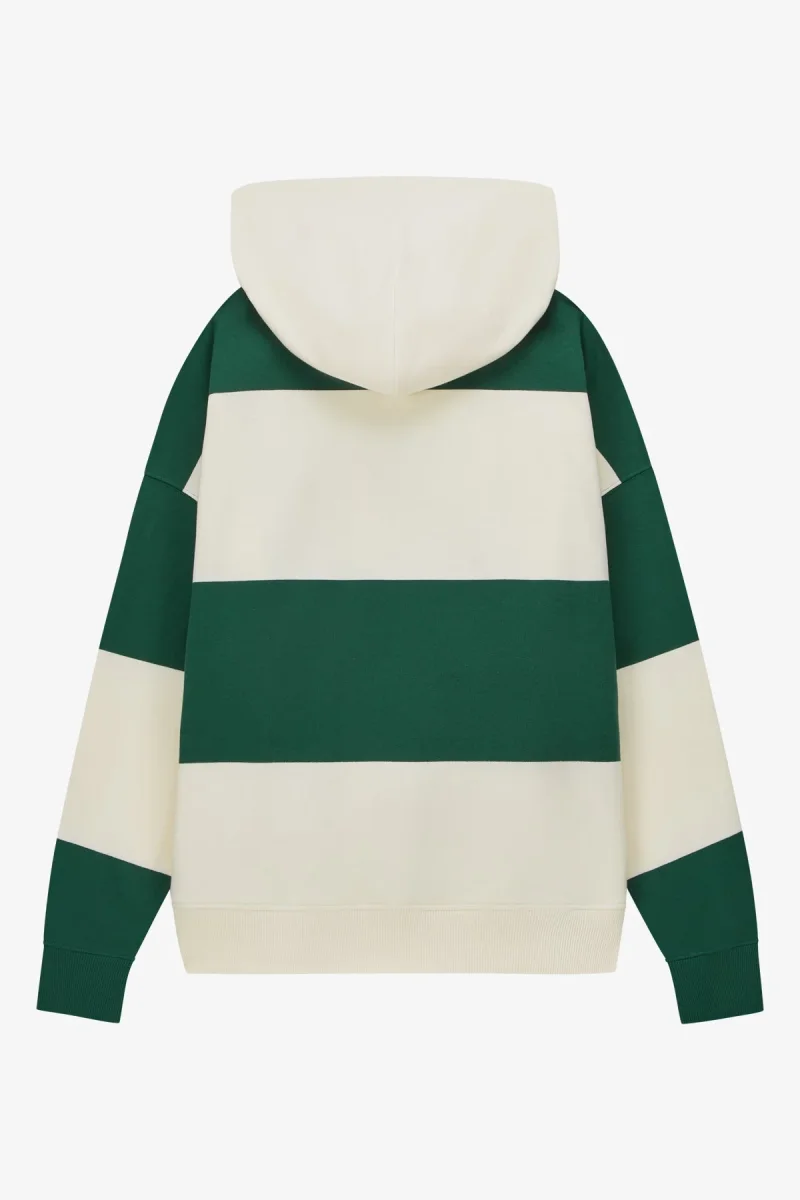 VOGUE Oversized Hoodie Dark Green Bold Stripes - immagine 7
