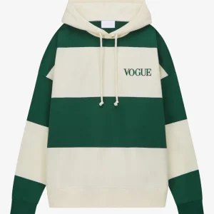 VOGUE Oversized Hoodie Dark Green Bold Stripes