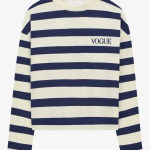 VOGUE Longsleeve Navy Striped Embroidered Logo