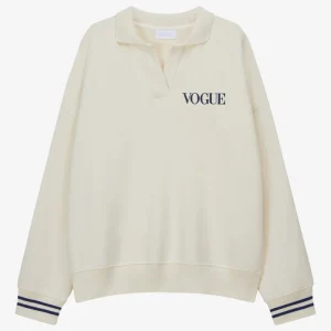 VOGUE Polo Sweatshirt Cream Embroidered Logo