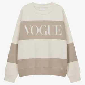 VOGUE Sweatshirt Beige Bold Stripes