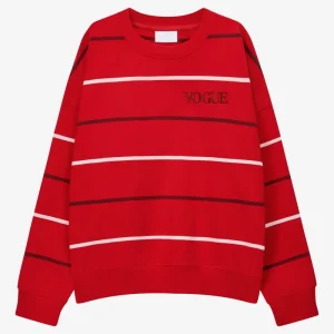 VOGUE Sweatshirt Red Colorful Stripes