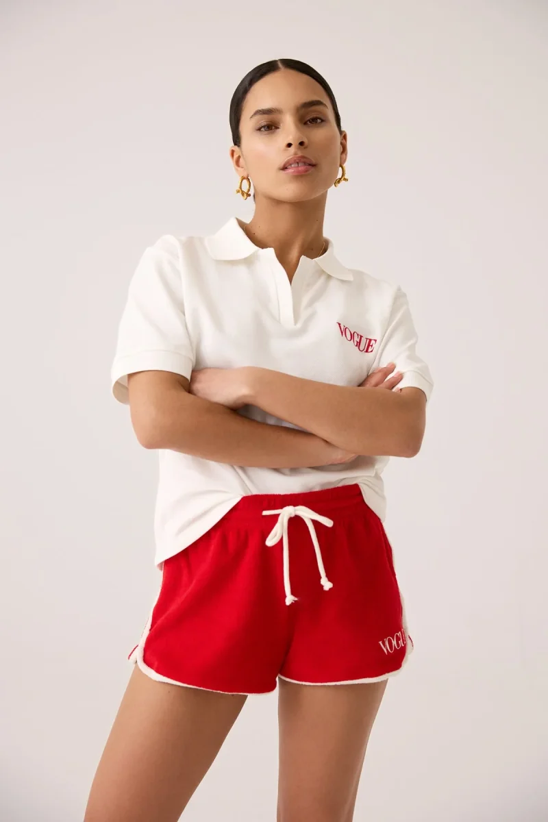 VOGUE Polo Shirt Ivory Embroidered Logo - immagine 6