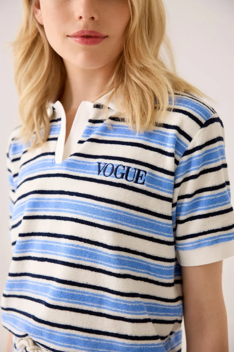 VOGUE Polo Shirt Striped Blue - immagine 3