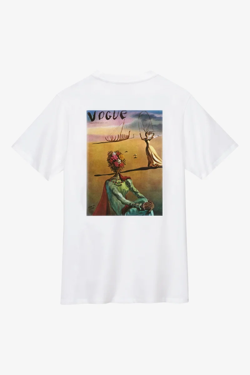 VOGUE T-Shirt White Dalí Cover Print Red Logo - immagine 2