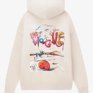 VOGUE Oversized Hoodie Ecru Cover Print