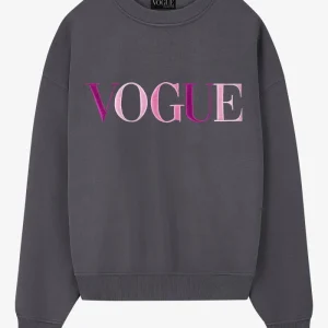 VOGUE Sweatshirt Tornado Gray Embroidered Colorful Logo