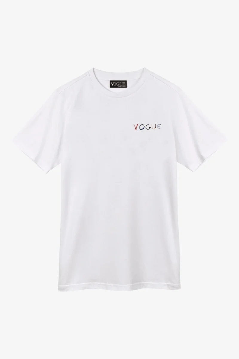 VOGUE T-Shirt White Cover Print - immagine 2